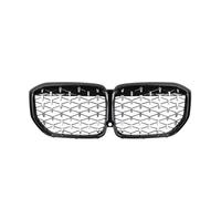 Calandre Avant Pour BMW Pour X5 Pour G05 2019-2023 Chrome Argent Diamants Style Grilles Pare-chocs Avant Brillant Double Ligne Course Lattes Grille De Radiateur(Diamond-Chrome Black)