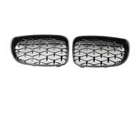 Calandre Avant Pour BMW Série 1 E81 E87 2007 2008 2009 2010 2011 Grille De Calandre Style Rein À Double Ligne Grilles Pare-chocs Avant Course Calandre Grille(Diamond-Glossy Black)