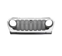 Calandre Avant Pour Jeep Pour Wrangler JL Pour Gladiator JT 2018-2024 Calandre Pare-choc Avant Masque Filet Modifié Radiateur Voiture Calandres avants et radiateur auto(White)