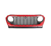 Calandre Avant Pour Jeep Pour Wrangler JL Pour Gladiator JT 2018-2024 Calandre Pare-choc Avant Masque Filet Modifié Radiateur Voiture Calandres Pare-Chocs Avants(Red)