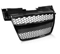 Calandre avant sport noire brillante compatible avec Audi TT 2006 2007 2008 2009 2010 2011 2012 2013 2014 RS-3104 Grille avant centrale sport en maille nid d'abeille Sport