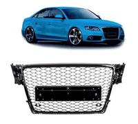 Calandre avant sportive noire brillante compatible avec Audi A4 B8 2007-2011, grille de refroidissement avant, aspect tuning, pièce de rechange