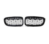 Calandre Avant Voiture Calandre Sport À Double Lamelles Pour Pare-choc Avant Diamanté Pour Série 3 F30 F31 F35 2011 2012 2013 2014 2015 2016 2017 2018 MTVTFECEWG(Black and Sliver)