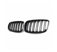 Calandre avec Pare-chocs Calandre Avant Double Ligne Lattes Style Voiture Course Noir Brillant Pour BMW Pour X5 Pour X6 E70 E71 2008-2010 2011 2012 2013 Avant Grille