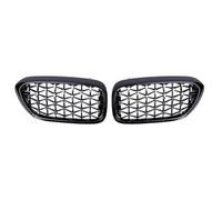 Calandre Calandre avant de course Meteor Diamond Star pour BMW Série 5 G30 G31 G38 520i 530i 540i 2018 2019 Front Grille(Black Silver)
