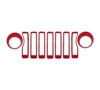 Calandre De Capot Avant Calandre en Maille + Garniture Couvercle Phare Clignotant JL JLU pour Gladiator pour JT pour Jeep pour Wrangler pour JL 2018 2019 2020 2021 2022 Calandre Brillante(Rouge)