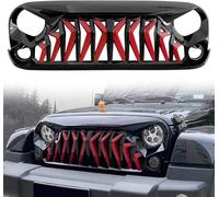 Calandre de Pare-Choc Avant de Voiture pour Jeep Wrangler JK 2007-2018,Calandres Avant et de Radiateur Maille de Calandre Supérieure Avant de Gril de
