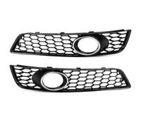 Calandre de phare antibrouillard avant chromée et brillante, avec trou pour phare, compatible avec Audi A3 8P 2009-2013(Chrome Silver)