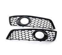 Calandre de phare antibrouillard avant chromée et brillante, avec trou pour phare, compatible avec Audi A3 8P 2009-2013(Glossy Black)