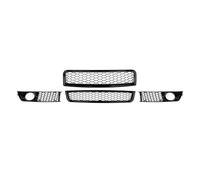 Calandre De Voiture Garniture Calandre Avant Rayures Couverture Nid D'abeille Pour A4 Pour B6 Berline 2002-2005 Calandre Supérieure Inférieure Gril Phare Antibrouillard