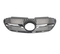 Calandre Grilles Avant Compatible Avec Benz Pour W470 Classe X 2017 2018 2019 Grille De Pare-Chocs Supérieure Avant De Voiture Grilles De Course Grilles De Style Diamant Accessoires De Voiture(Black)
