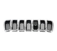 Calandre Grilles Avant Grilles De Course En Maille Avant De Voiture, Extérieur En Nid D'abeille Compatible Avec Jeep Pour Cherokee 2014 2015 2016 2017 2018 68303626AC(Silver)