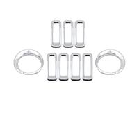 Calandre Haricot Grille Pour Jeep Pour Patriot 2011-2016 Cache Calandre/phare Avant Grille Calandre Avant(Argent)