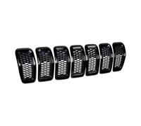 Calandre Lot de 7 inserts de calandre avant, noir brillant, pour Jeep pour Cherokee 2014, 2015, 2016, 2017 et 2018 Front Grille(Noir brillant)