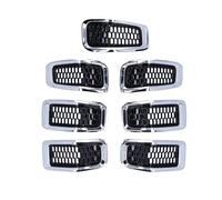 Calandre Pare chocs Avant 7pcs Front Grille Inserts Grill Guard Trim Pour Jeep Pour Cherokee 2014 2015 2017 2017(Chrome frame)