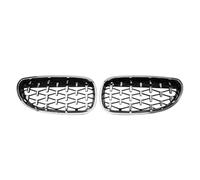 Calandre Radiateur Grilles Pare-chocs Avant Chromées Style Diamant Pour BMW Série 5 E60 E61 Pour M5 325i 04-2009 Grilles À Lamelles Style Ligne Unique Grille Calandre(Diamond-Silver)