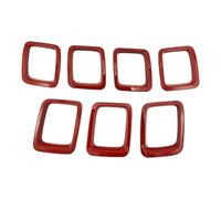 Calandre Radiateur Pour Jeep Pour Compass MP 2017-2020 Inserts Calandre Fiber Carbone Voiture Kit Garnitures Cadre Couverture Calandre Avant ABS Grille Calandre(Red)
