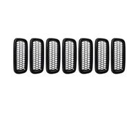 Calandre Radiateur Pour Jeep Pour Renegade 2015-2018 Calandre Inserts Maille Noir ABS Gril Garde Couverture Garniture Avant Bâche Voiture 7 Pièces Grille Calandre