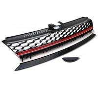 Calandre sport compatible avec Golf 7 (VII) 13-17 - Noir/rouge - Design nid d'abeille