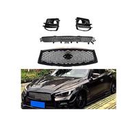 Calandre supérieure et inférieure avant, cadre de protection des phares antibrouillard, grille de capot, garniture de ventilation latérale Compatible Pour Infiniti Q50 Sport 2014-2017