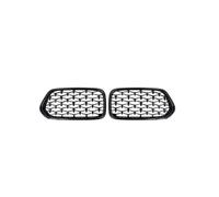 Calandre Voiture Grilles pour BMW pour X2 F39 2018 2019 2020 2021 Meteor Style 1 Paire Gauche Droite Avant Diamant Calandre Racing Grilles Noir Brillant Centre Grille(Le Noir)
