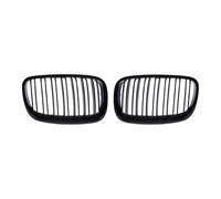 Calandre Voiture Grilles Pour BMW Pour X5 E70 Pour X6 E71 2007 2008 2009 2010 2011 2012 2013 2014 2PCS Calandre De Course À Lamelles Simples Avant Noir Brillant Grille de pare-choc avant centrale(Blac