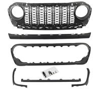 Calandre Voiture pour Jeep pour Wrangler JL 2018-2024 pour Gladiateur ABS Occultant sans Trou De Caméra Calandre Avant Grille De Protection Grilles Voiture