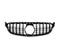 Calandres avant Calandre Avant Pour Mercedes Pour Benz W205 C63 C63S Pour AMG 2015 2016 2017 2018 GT R Style Noir/argent Capot Pare-chocs Supérieur Grille Maille Calandre(Noir)