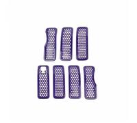 Calandres avant Couverture De Décoration Calandre Phare Avant Extérieur Voiture Pour Jeep Pour Wrangler JL Pour Gladiator JT 2024 2025 Grille de calandre(Grils2 purple)