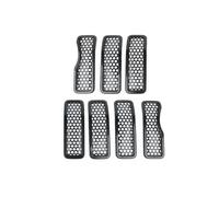 Calandres avant Couverture De Décoration Calandre Phare Avant Extérieur Voiture Pour Jeep Pour Wrangler JL Pour Gladiator JT 2024 2025 Grille de calandre(Grils1 black)