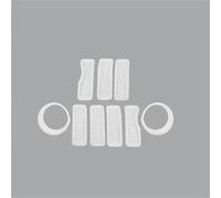 Calandres avant Couverture De Décoration Calandre Phare Avant Extérieur Voiture Pour Jeep Pour Wrangler JL Pour Gladiator JT 2024 2025 Grille de calandre(Set1 white)