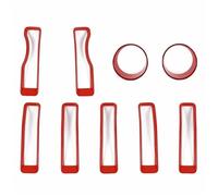 Calandres avant Couverture De Décoration Lampe Phare En Maille Calandre Voiture Pour Jeep Pour Wrangler JL Pour Gladiator JT 2018 2019 2020 2021 2022 2023 Grille de calandre(Red a set)