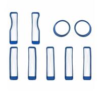 Calandres avant Couverture De Décoration Lampe Phare En Maille Calandre Voiture Pour Jeep Pour Wrangler JL Pour Gladiator JT 2018 2019 2020 2021 2022 2023 Grille de calandre(Blue set)