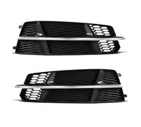 Calandres avant et radiateur voitures Lot de 2 caches phares avant pour Audi A6 C7 A6L S-Line 2015 2016 2017 2018, grille hexagonale 4G0807681AN(Sliver Pair)