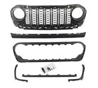 Calandres Avant pour Jeep pour Wrangler JL 2018 2019 2020 2021 2022 2023 2024 Grille De Protection De Calandre Avant pour Gladiator ABS Blackout sans Trou Caméra Radiateur Auto Grilles