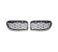 Calandres Avant Radiateur Grilles Calandre Pare-chocs Avant Calandre Course Style Diamant Pour BMW Série 5 F10 F11 F18 520 523 525 530i M5 2010-2013 2014 2015 2016 2017(All Silver)