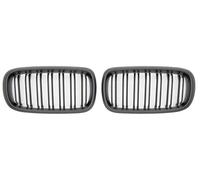 calandres avant sport Calandre De Voiture Noire Brillante Rein Avant À 2 Lignes Double Lamelle Pour BMW X5 F15 X6 F16 X5M F85 X6M F86 2014 - 2018 Voiture Grille(Noir brillant)