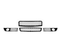 calandres avant sport Pour A4 B6 2002-2005 Noir RS Style Avant Supérieur Inférieur Grille + Antibrouillard Nid D'abeille Maille Milieu Filet Voiture Grille