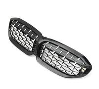 Calandres de radiateur Pour BMW Série 3 G20 G21 330i Pour M3 340i 2019 2020 2021 2022 Grille Course Calandre Pare-chocs Avant Voiture En Diamant(Silver and Black)