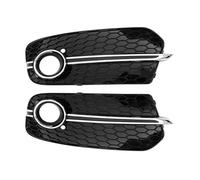 Calandres de radiateur Pour Q5 2013 2014 2015 2016 Couverture Phare Antibrouillard Avant Voiture Grille En Nid D'abeille(Black and Sliver)