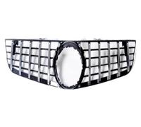 Calandres Grille Pour B&enz Pour R230 Pour Classe SL 2009-2012 Calandre Pare-chocs Avant Grilles Radiateur Grille Maille Ventilation Capot Supérieur(Argent)
