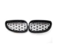 Calandres Grille Pour E60 E61 Série 5 Grille De Rein Avant Diamant Gril De Style Météore Accessoires Auto Chromés Une Paire De Gril De Course De Voiture(Gloss Black)