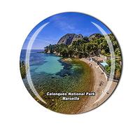 Calanques Aimant de réfrigérateur Parc national Marseille France Souvenir de tourisme en cristal Collection Cadeau Aimant pour réfrigérateur