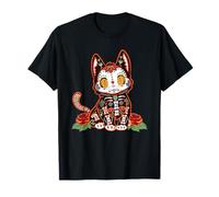 Calavera Chat coloré Kitty mignon Dia De Los Muertos Gato T-Shirt