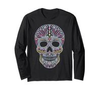 Calavera Huichol Day The Dead Sugar Skull Dia De Los Muertos Manche Longue