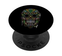 Calavera Huichol Day The Dead Sugar Skull Dia De Los Muertos PopSockets PopGrip Adhésif