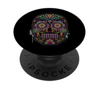 Calavera Huichol Day The Dead Sugar Skull Dia De Los Muertos PopSockets PopGrip Adhésif