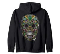 Calavera Huichol Day The Dead Sugar Skull Dia De Los Muertos Sweat à Capuche