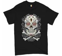 Calavera Skull T-Shirt Mexican Day of The Dead Dia de Muertos Men's Tee Manches Courtes(XX-Large)