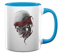 Calavera Tasse à thé ou café en céramique Motif tête de mort Rouge